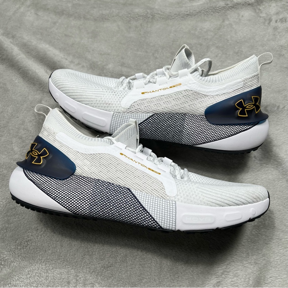 Under Armour HOVR Phantom 3 SE Mens 14 Notre Dame Running Shoes Sneakers White